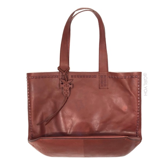 Frye Carson Stud Leather Oversized Tote Bag - Picture 4 of 10